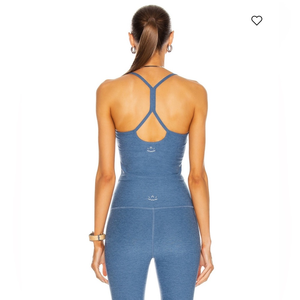 NWT Beyond Yoga Set Washed Denim Set: Slim Racerback Tank + Midi Leggings - Picture 5 of 11